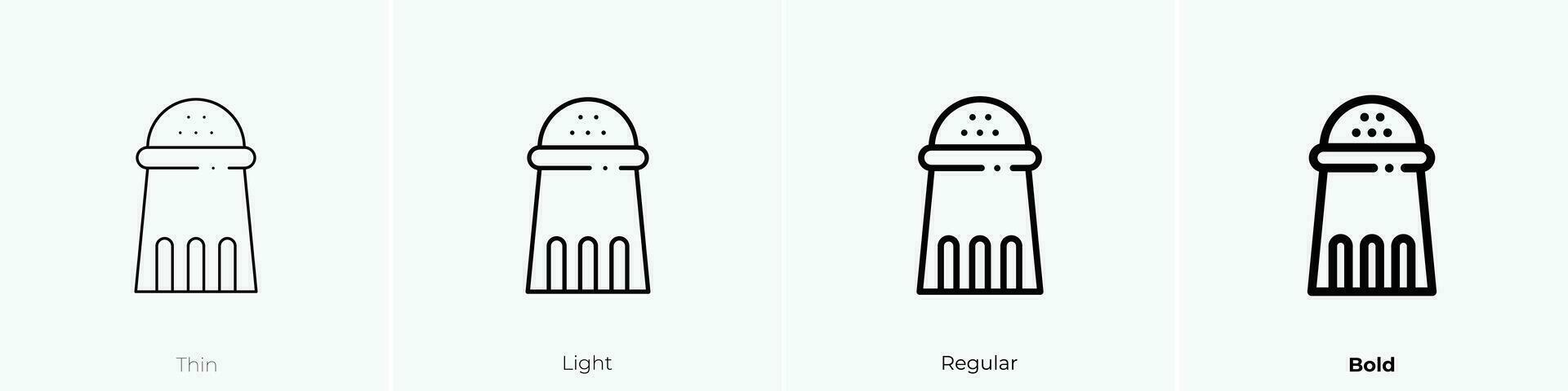 shaker icon. Thin, Light, Regular And Bold style design isolated on white background vector