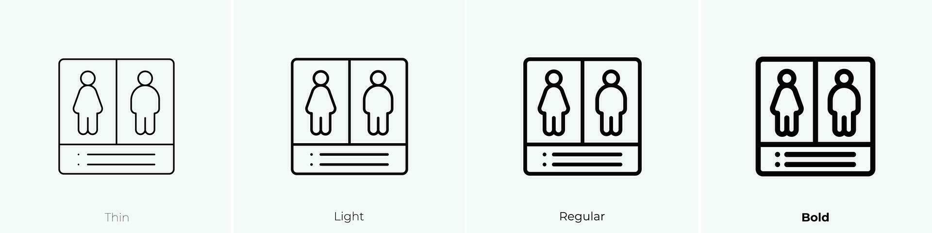 restroom icon. Thin, Light, Regular And Bold style design isolated on white background vector