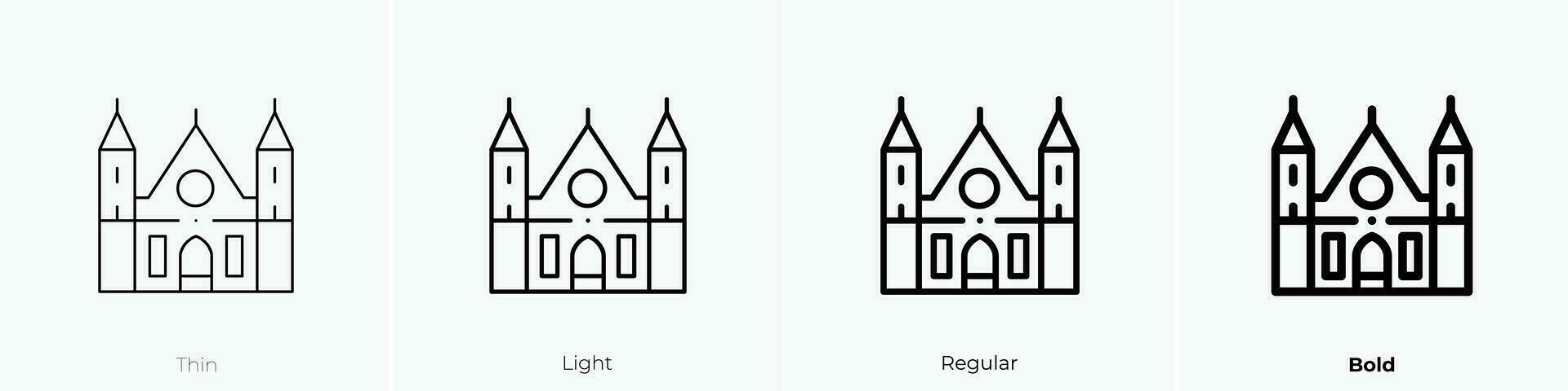 ridderzaal icono. delgado, luz, regular y negrita estilo diseño aislado en blanco antecedentes vector