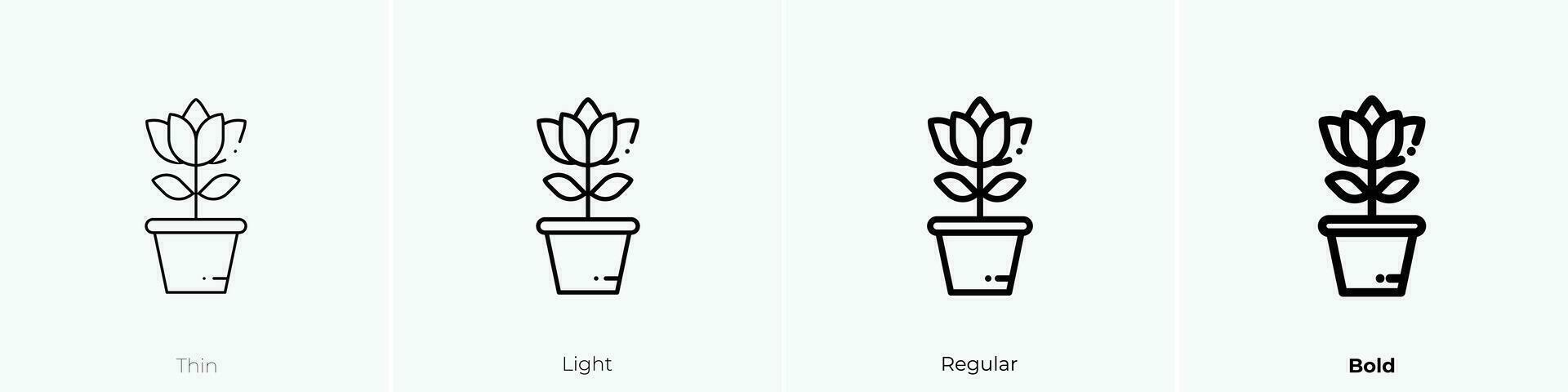 rose icon. Thin, Light, Regular And Bold style design isolated on white background vector