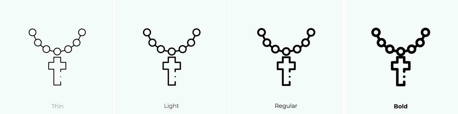 rosary icon. Thin, Light, Regular And Bold style design isolated on white background vector