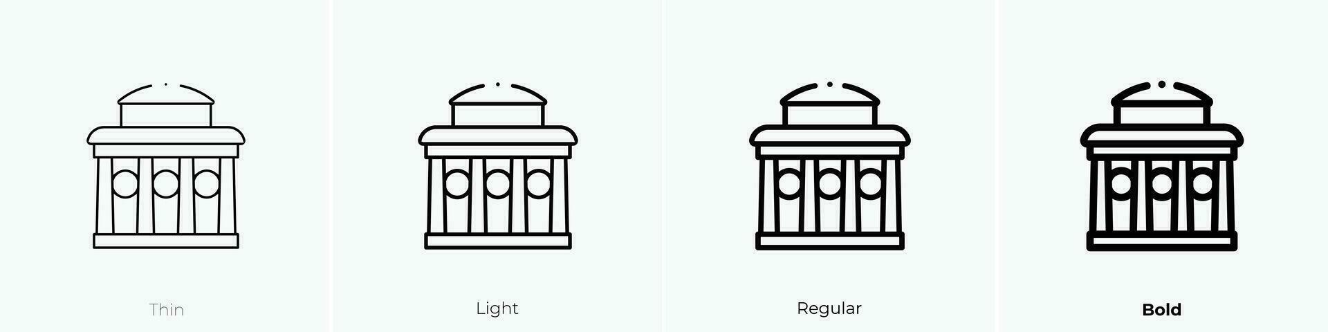 rotunda icon. Thin, Light, Regular And Bold style design isolated on white background vector