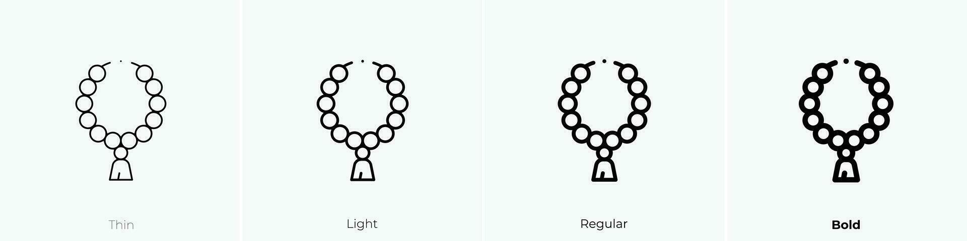 rosary icon. Thin, Light, Regular And Bold style design isolated on white background vector