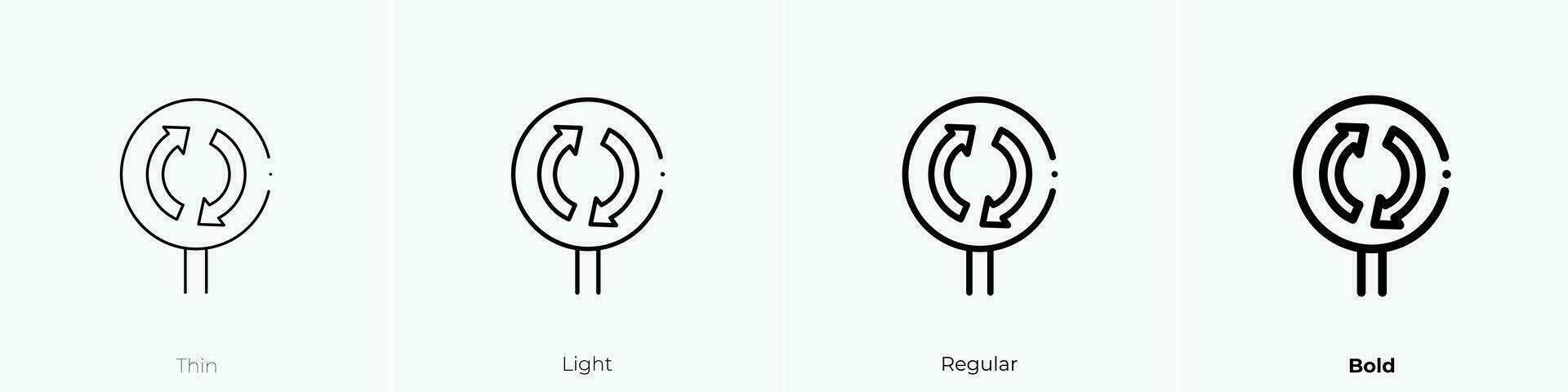 rotonda icono. delgado, luz, regular y negrita estilo diseño aislado en blanco antecedentes vector