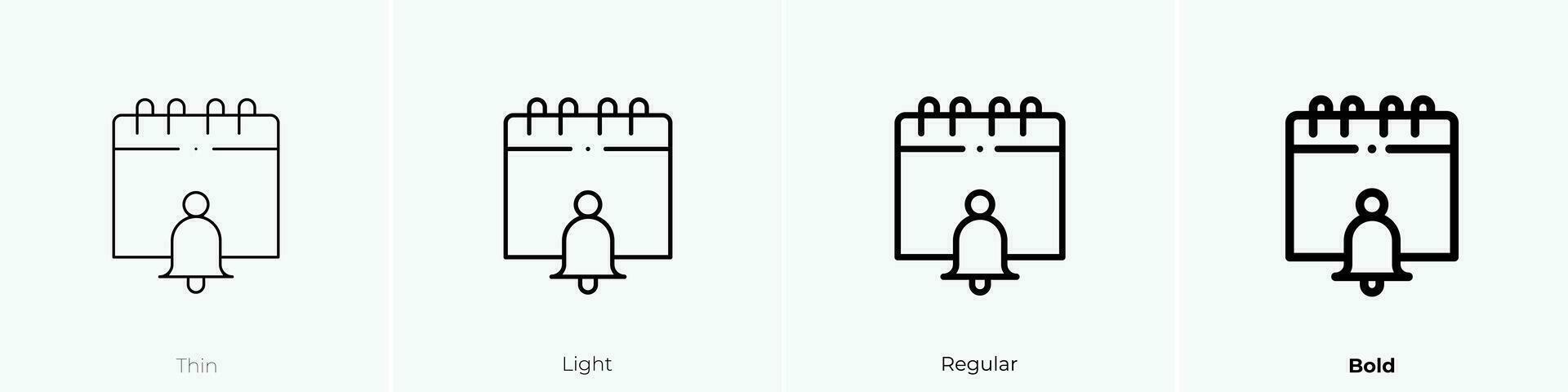 reminder icon. Thin, Light, Regular And Bold style design isolated on white background vector