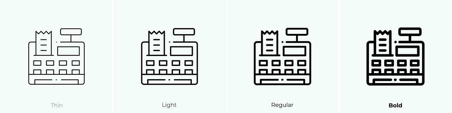 register icon. Thin, Light, Regular And Bold style design isolated on white background vector