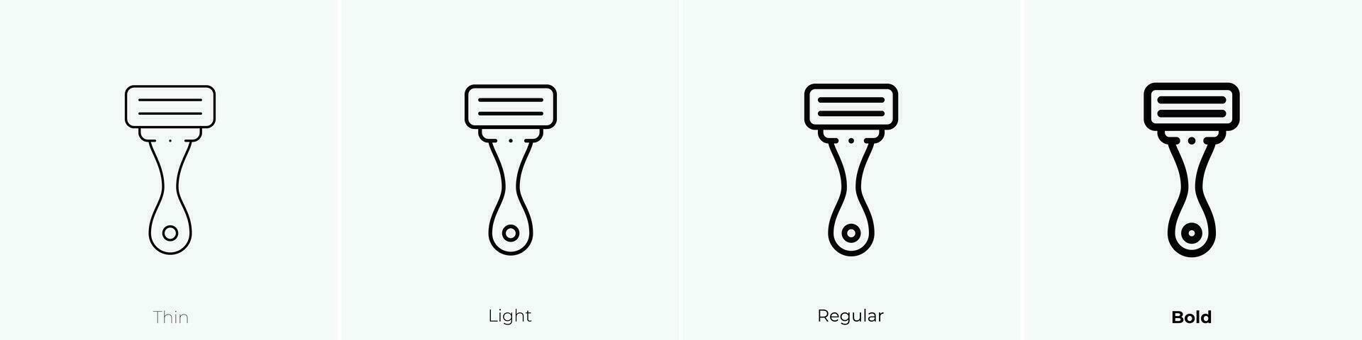 razor icon. Thin, Light, Regular And Bold style design isolated on white background vector
