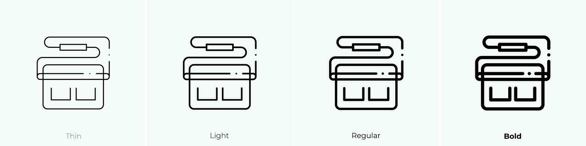 refrigerador icono. delgado, luz, regular y negrita estilo diseño aislado en blanco antecedentes vector