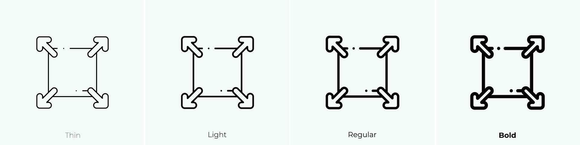 responsive icon. Thin, Light, Regular And Bold style design isolated on white background vector