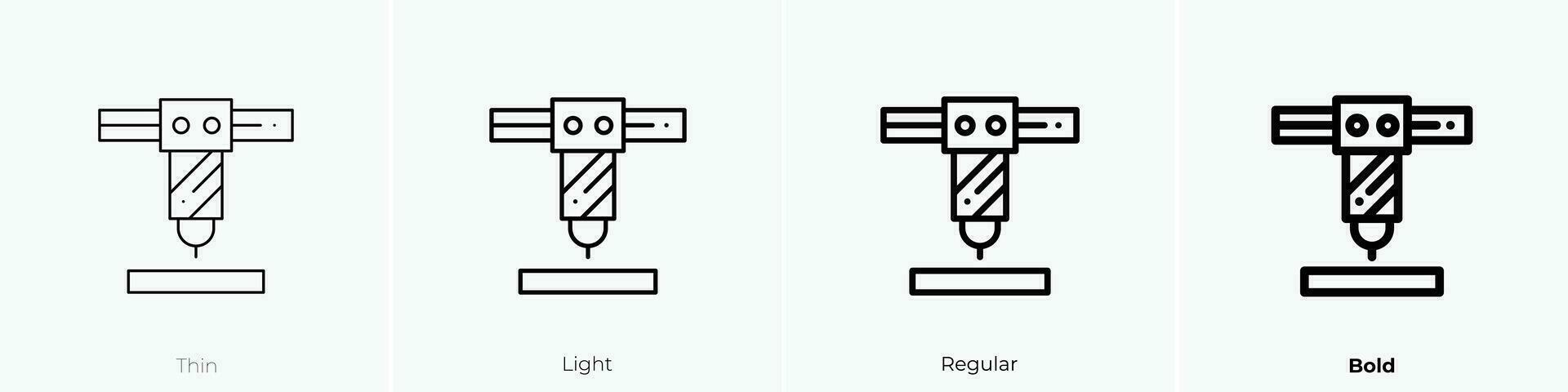 robot brazo icono. delgado, luz, regular y negrita estilo diseño aislado en blanco antecedentes vector