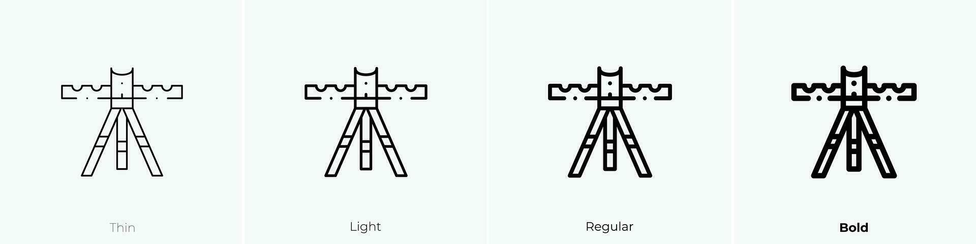 varilla icono. delgado, luz, regular y negrita estilo diseño aislado en blanco antecedentes vector