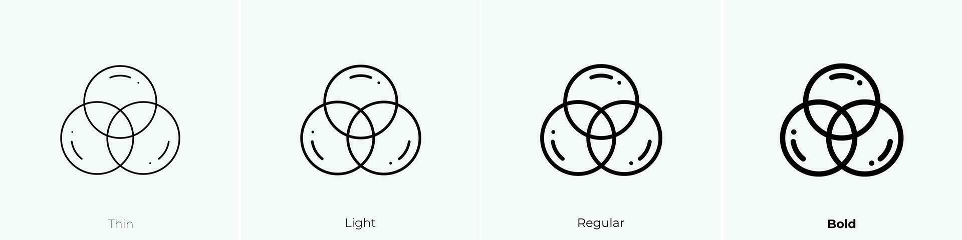 rgb icon. Thin, Light, Regular And Bold style design isolated on white background vector