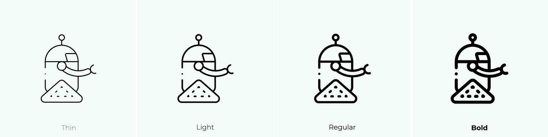 robot icon. Thin, Light, Regular And Bold style design isolated on white background vector