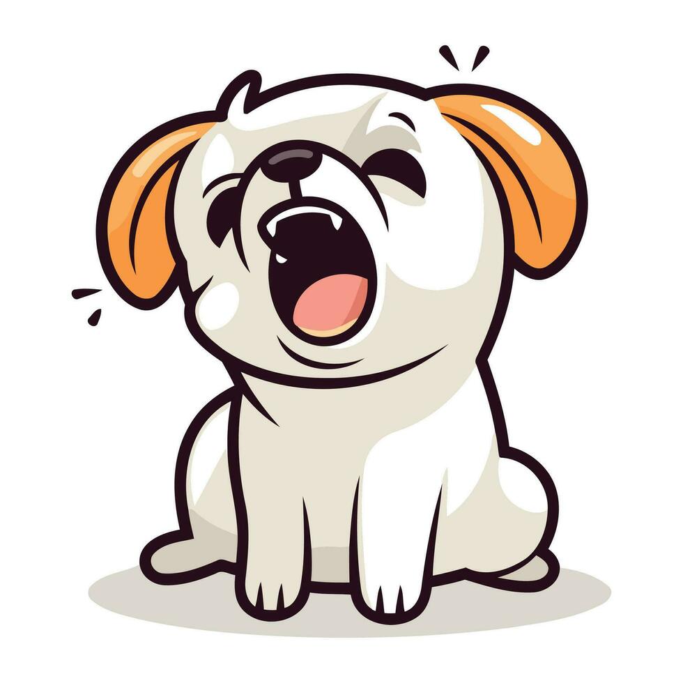 Cute cartoon dog. vector illustration isolated on a white background.