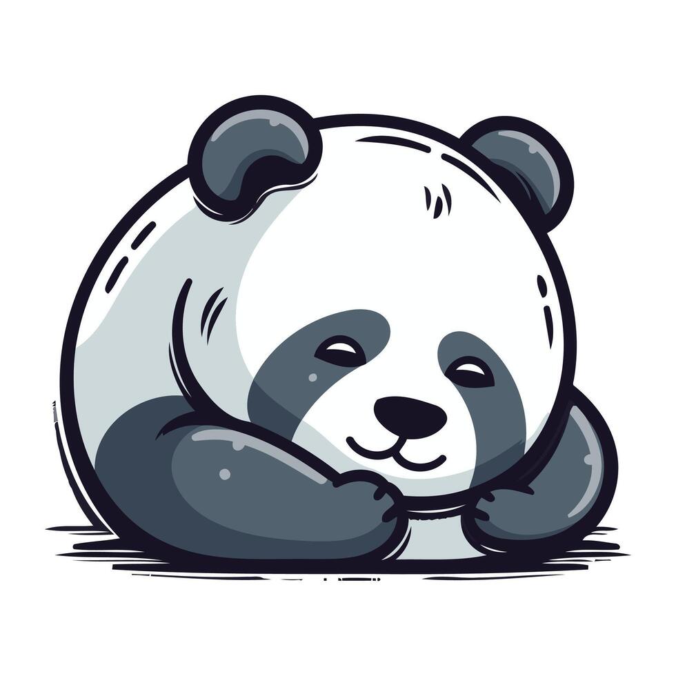 Panda bear. Vector illustration. Isolated on white background.