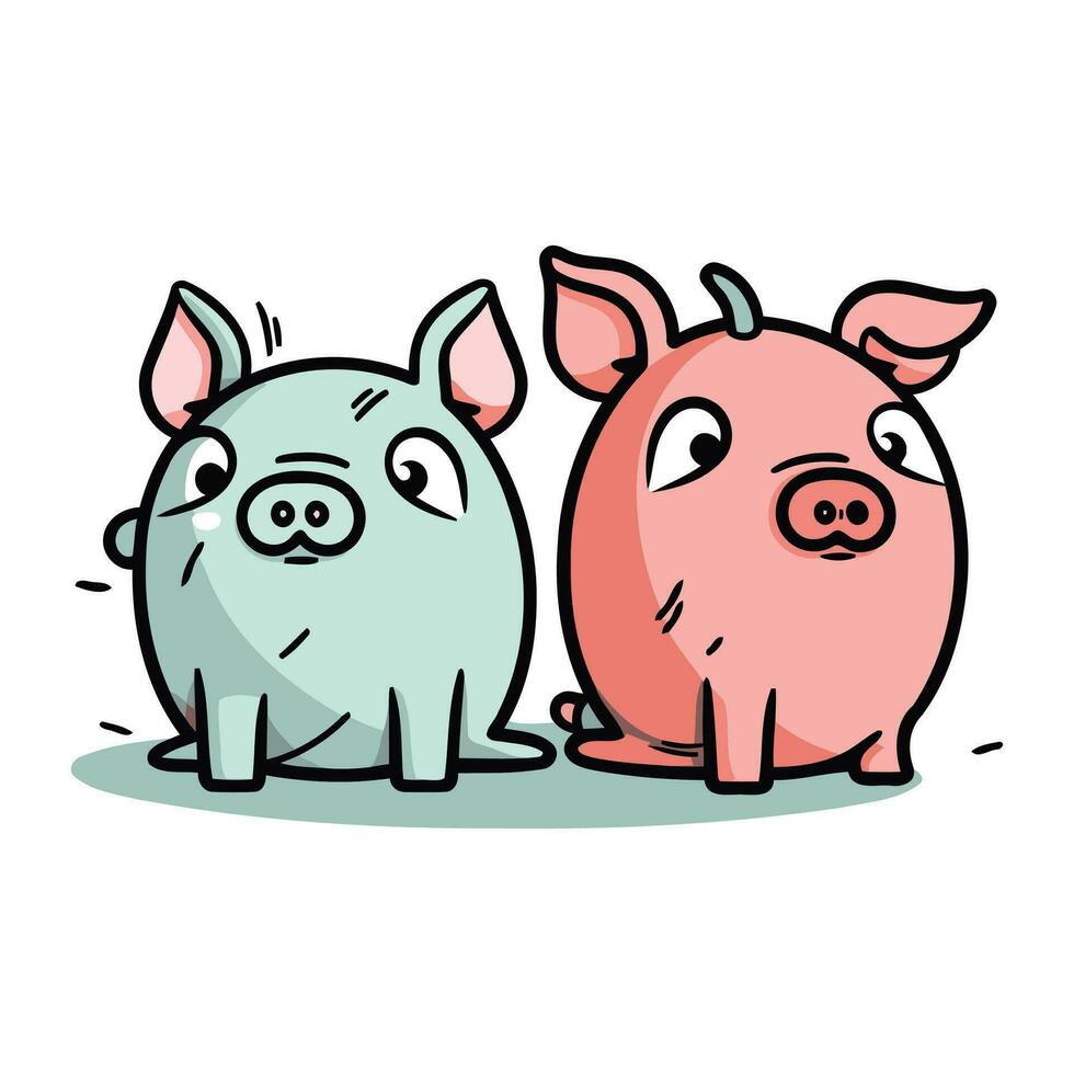 Piggy bank. Vector illustration of two piggy bank.