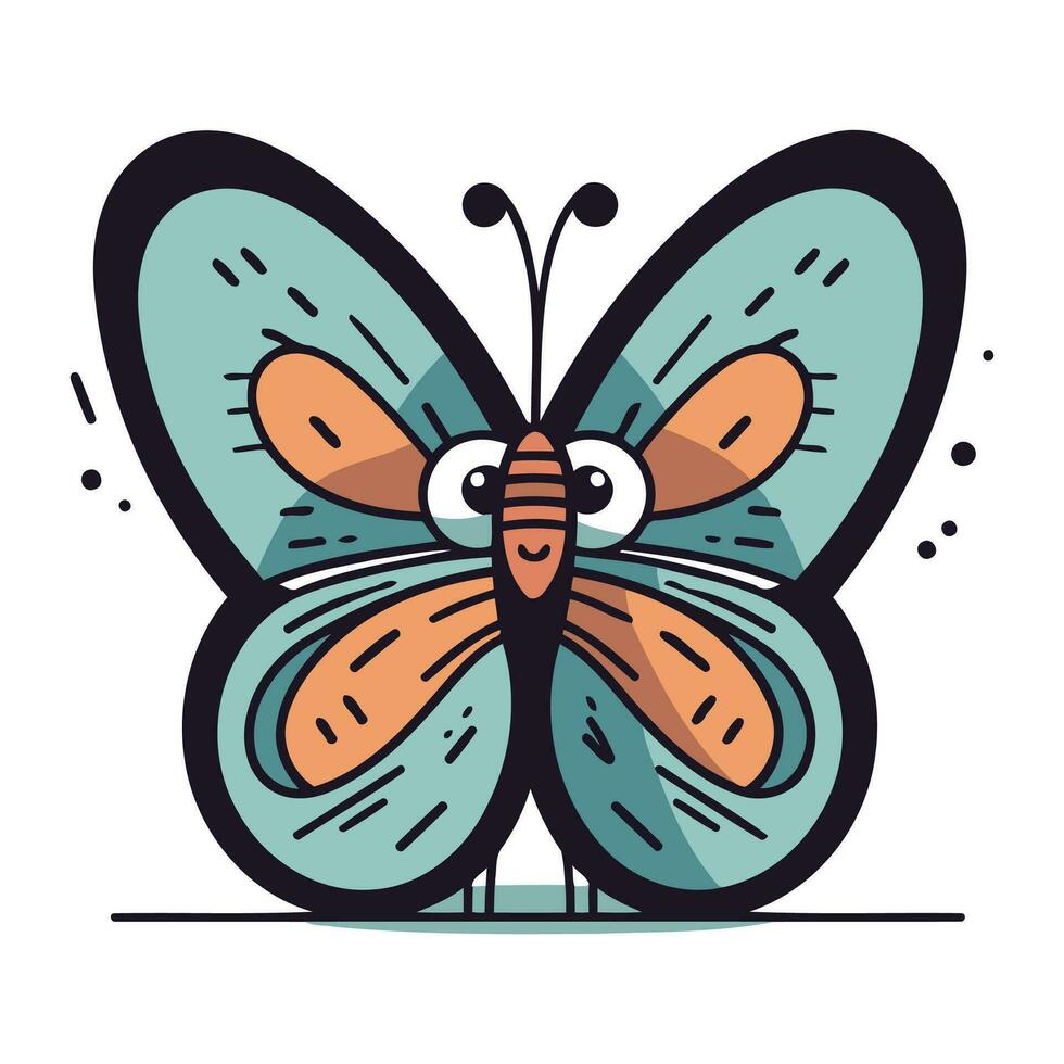 mariposa. de colores plano vector ilustración en blanco antecedentes.