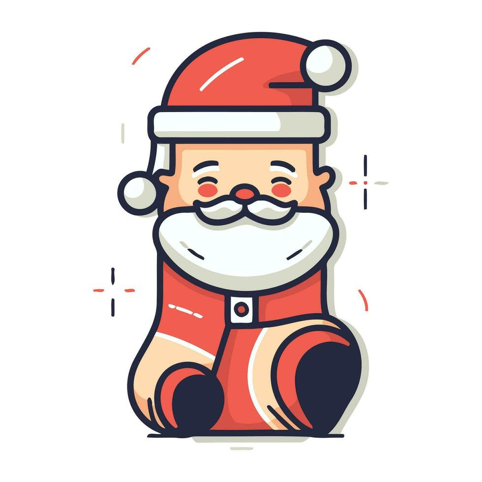 Santa Claus cartoon character. Merry Christmas and Happy New Year vector illustration.