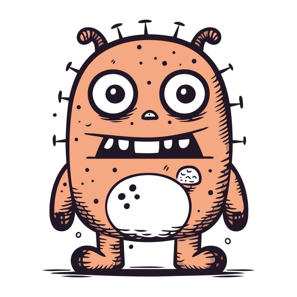 Cartoon monster. Vector illustration of a funny monster with emotions.