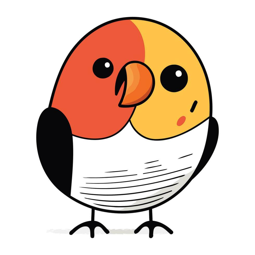 cute little black and red parrot cartoon vector illustration graphic design