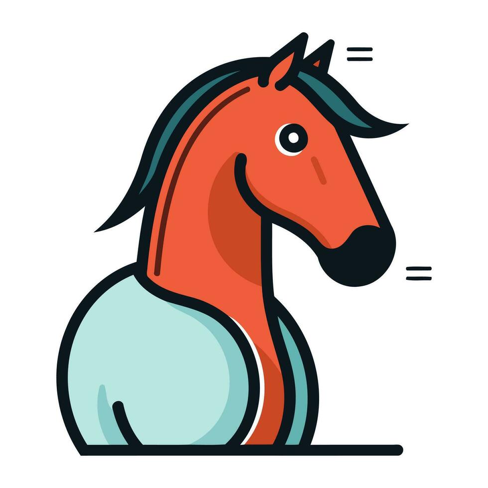 Horse head icon. Flat illustration of horse head icon for web design vector