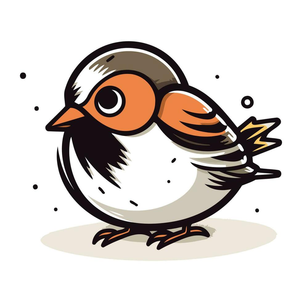 vector ilustración de un linda pequeño pájaro. aislado en blanco antecedentes.