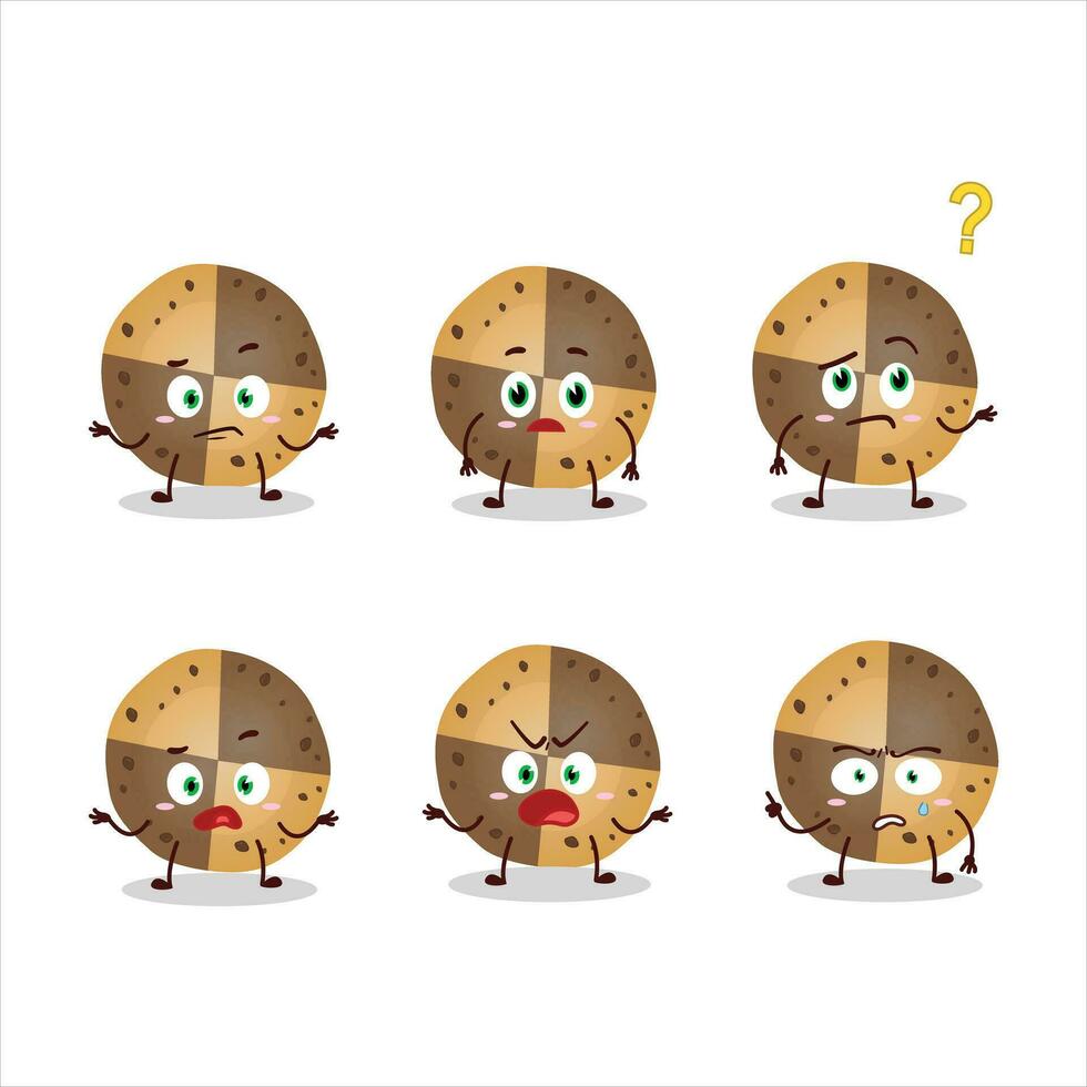 Cartoon character of sweety cookies with what expression vector