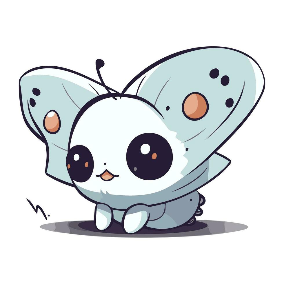 Butterfly cartoon character vector illustration. Cute cartoon butterfly.