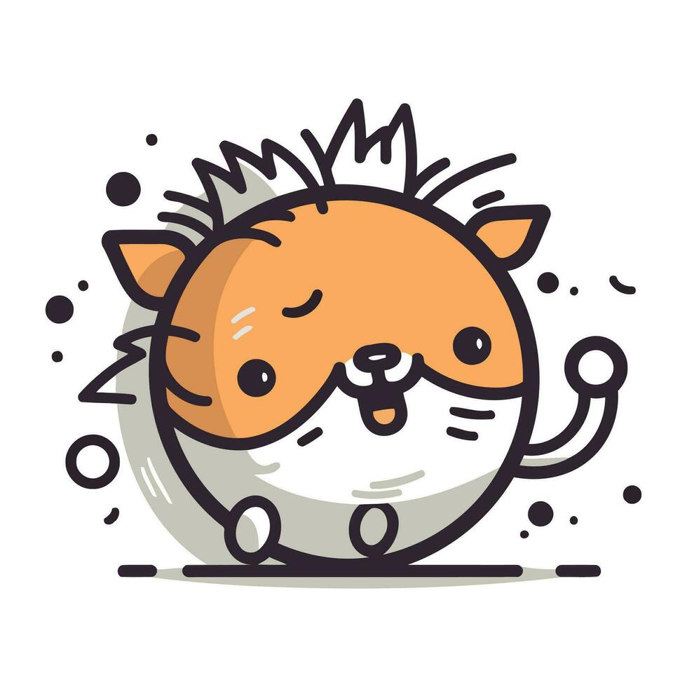 Cute kawaii cat character. Vector illustration in cartoon style.