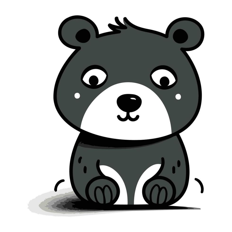 Cute cartoon bear. Vector illustration isolated on a white background.