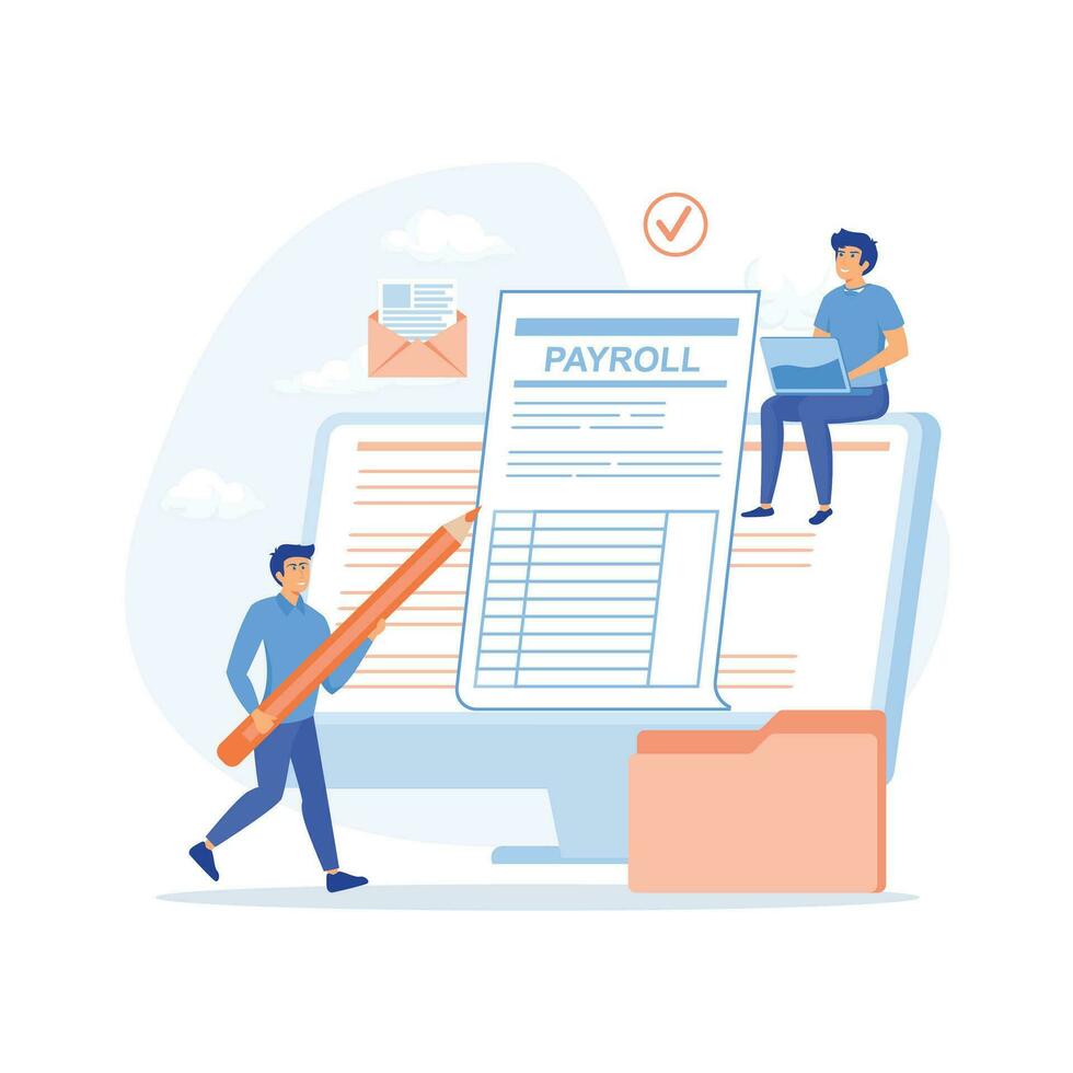 Payroll Administrative. Suitable for web landing page, ui, mobile app, editorial design, flat vector modern illustration