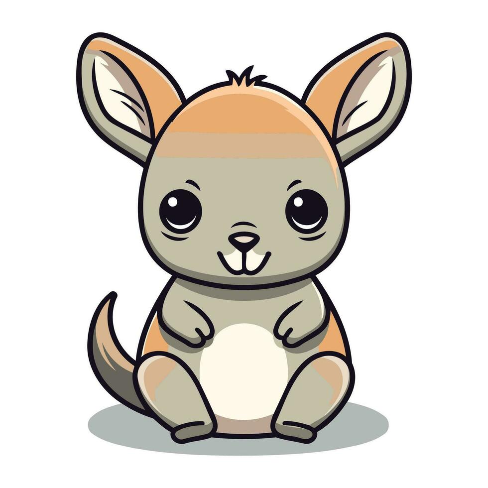 kangaroo cute animal cartoon on white background vector illustration eps 10