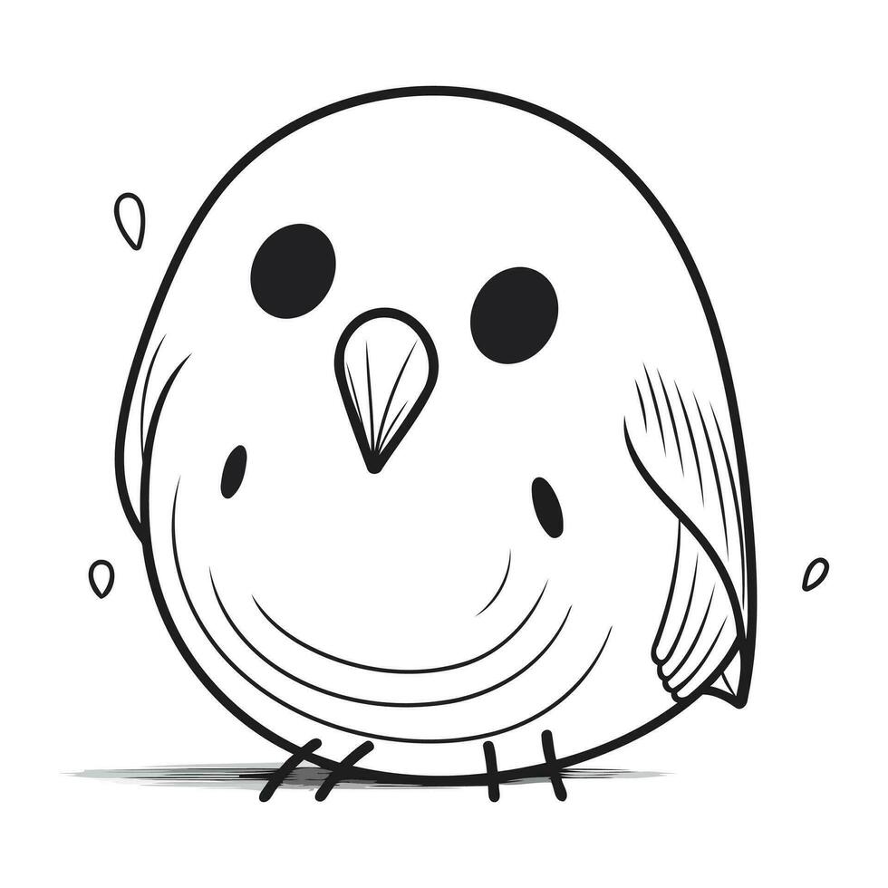 cute cartoon bird on white background. vector illustration. eps