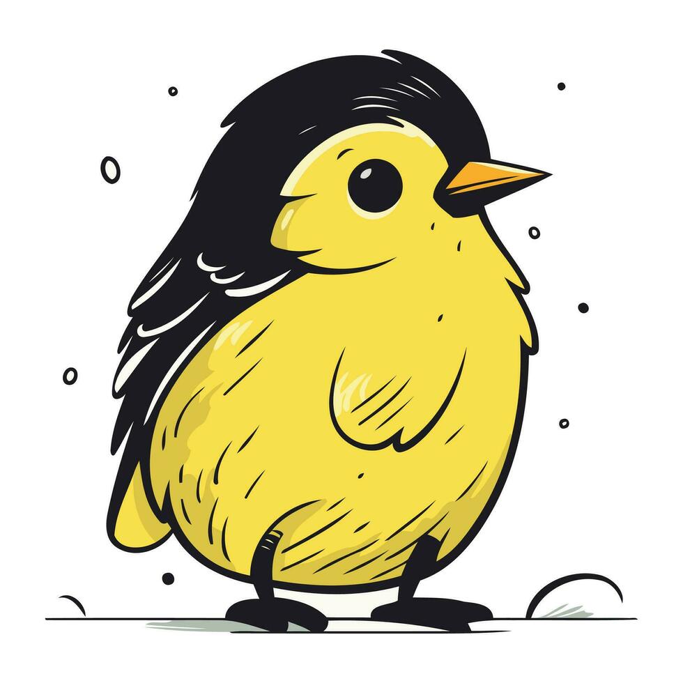 Little bird on a white background. Vector illustration in a cartoon style.