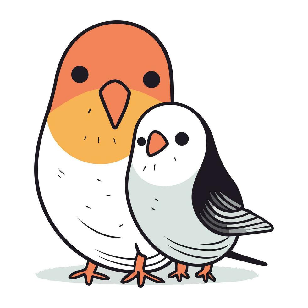 pingüino y polluelo. vector ilustración en un blanco antecedentes.