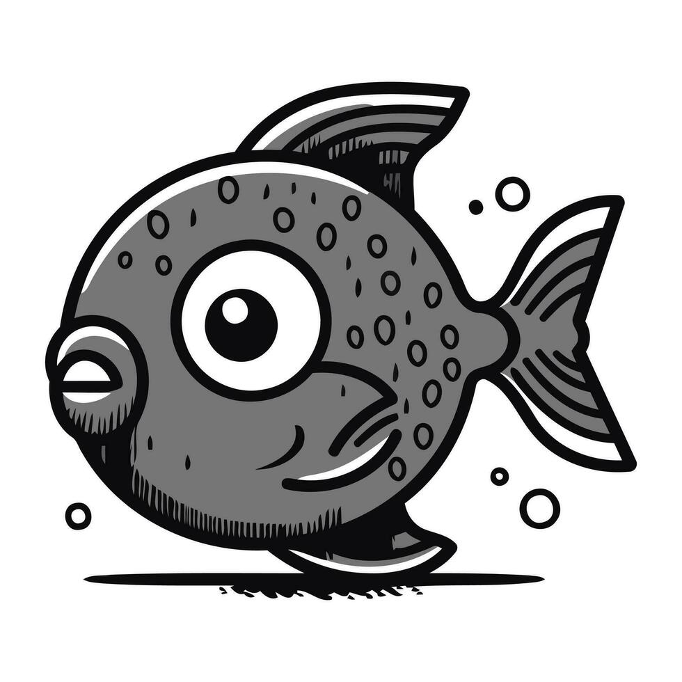 Fish doodle icon. Cartoon illustration of fish doodle icon for web design vector