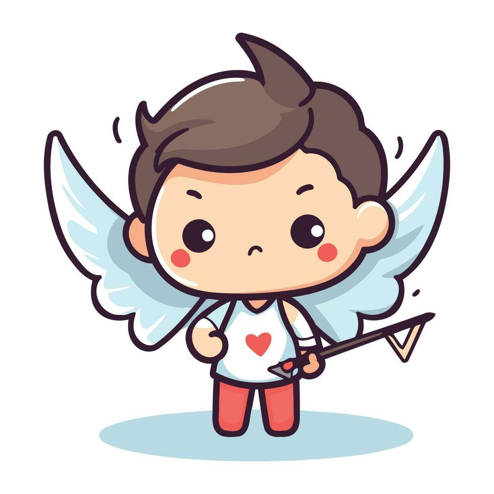 Cupido ángel personaje diseño. linda Cupido vector ilustración.