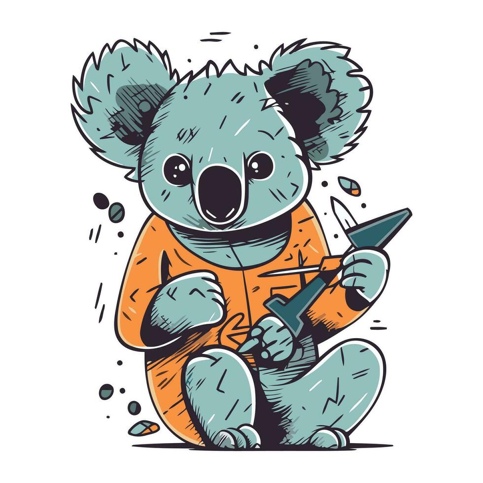 Cute cartoon koala. Vector illustration of a cute koala.