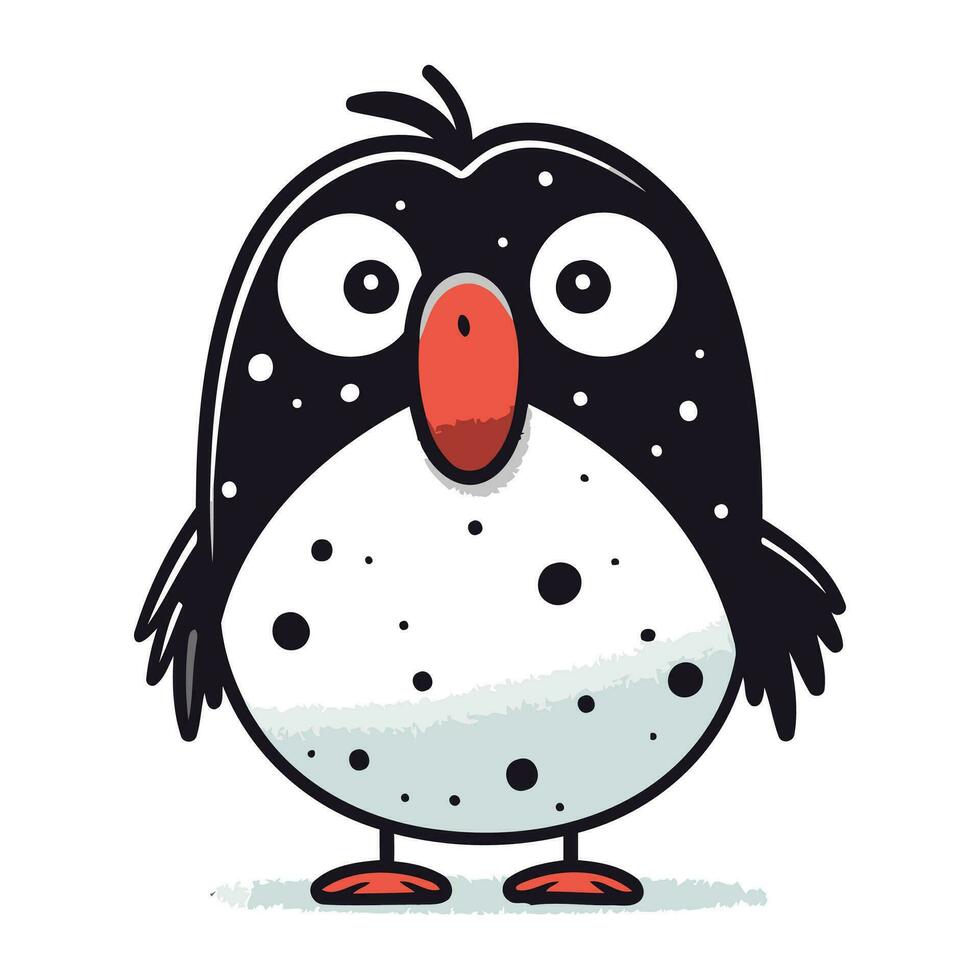 linda pingüino dibujos animados vector ilustración. aislado en blanco antecedentes.
