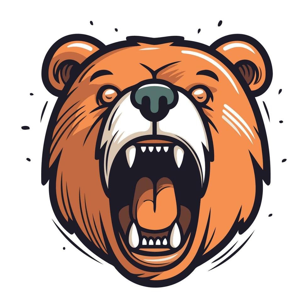 Grizzly bear head. Vector illustration for your design.