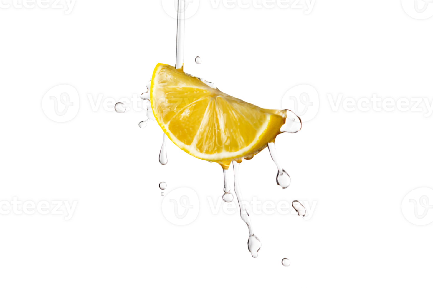 Lemon water splash invisible png background isolated
