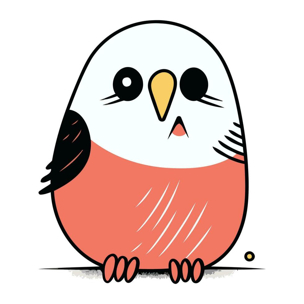 Cute cartoon bird isolated on a white background. Vector illustration.