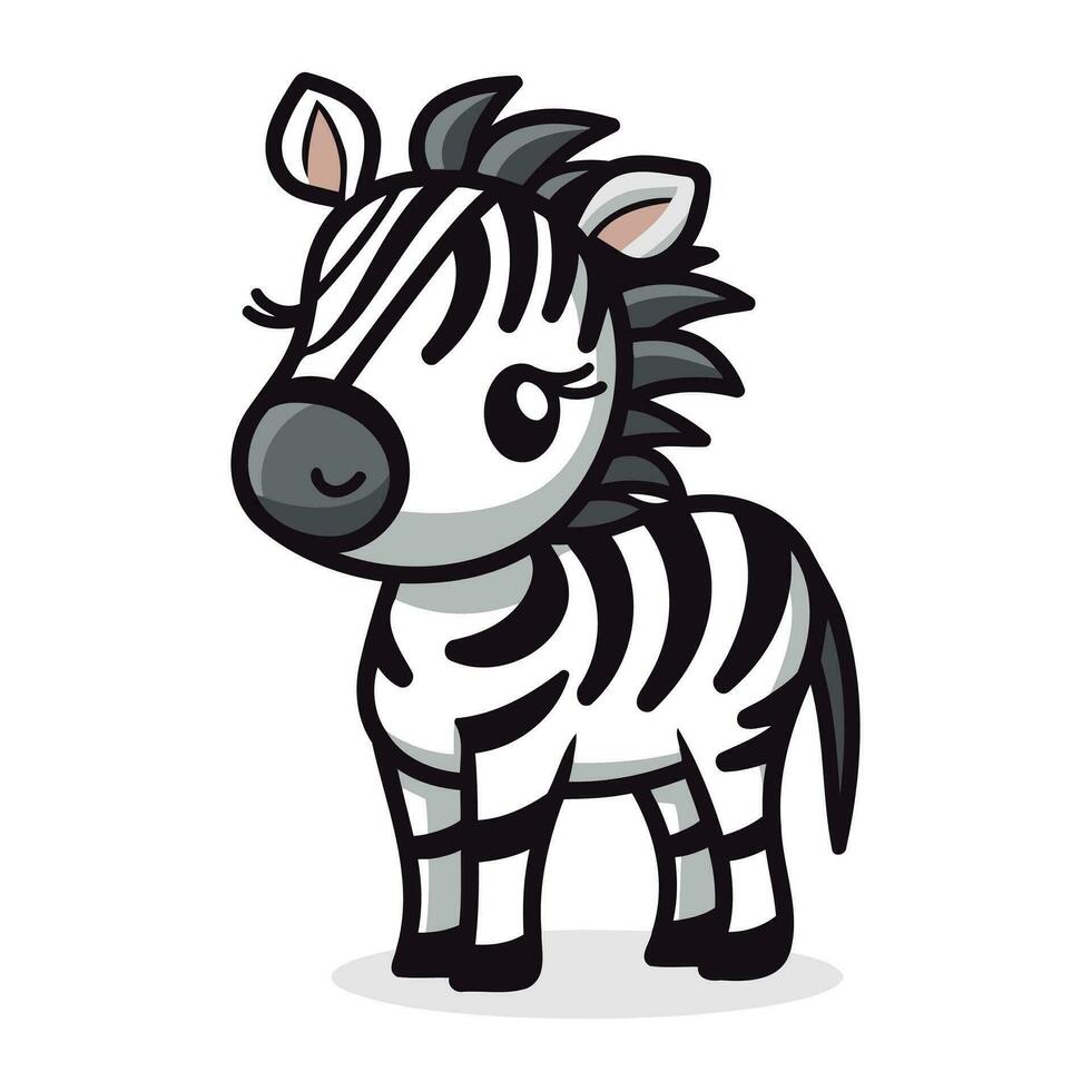 Cute Zebra Cartoon Mascot Character Vector Illustration.