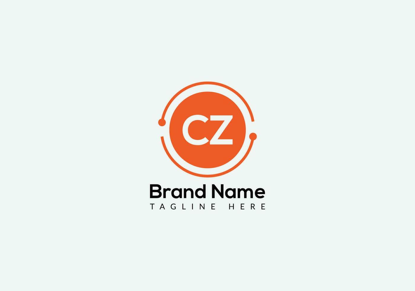 Abstract CZ letter modern initial lettermarks logo design vector