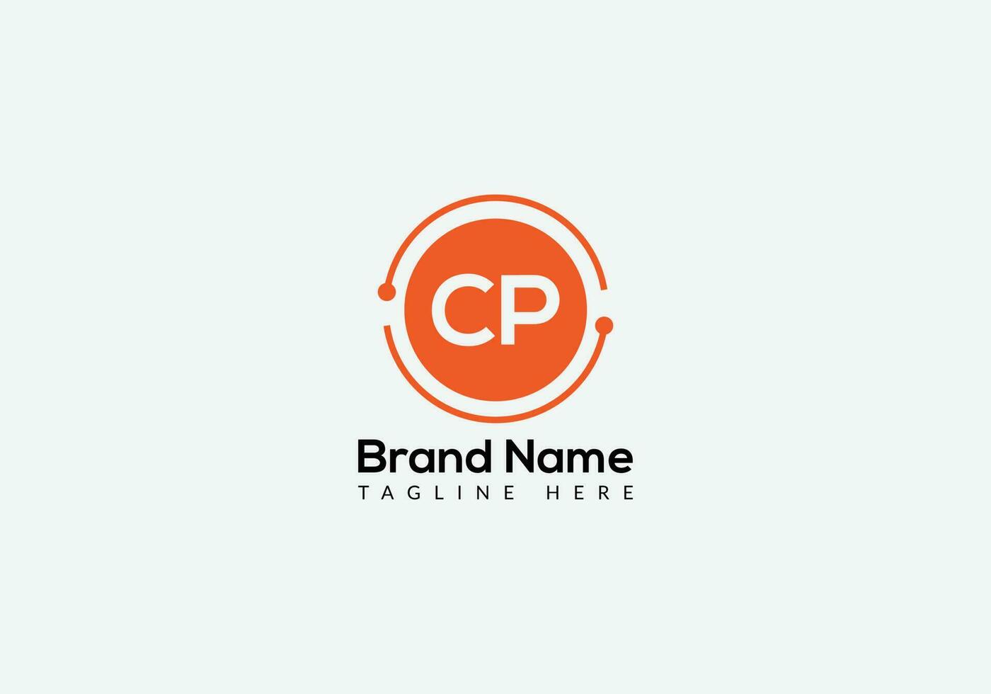Abstract CP letter modern initial lettermarks logo design vector