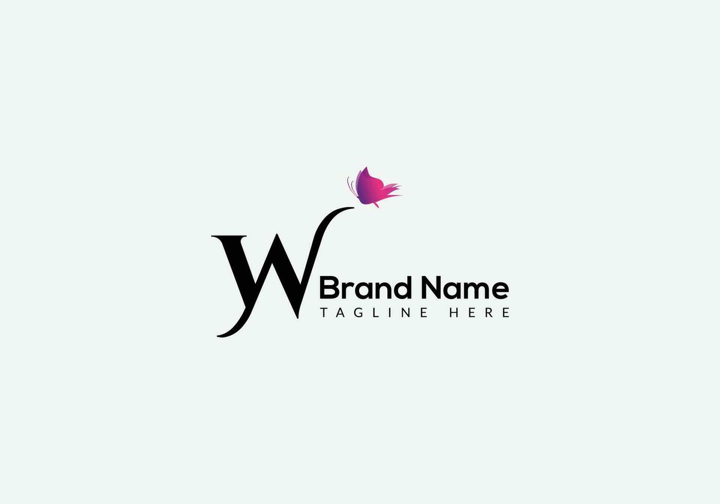 Abstract W letter modern initial butterfly lettermarks logo design vector