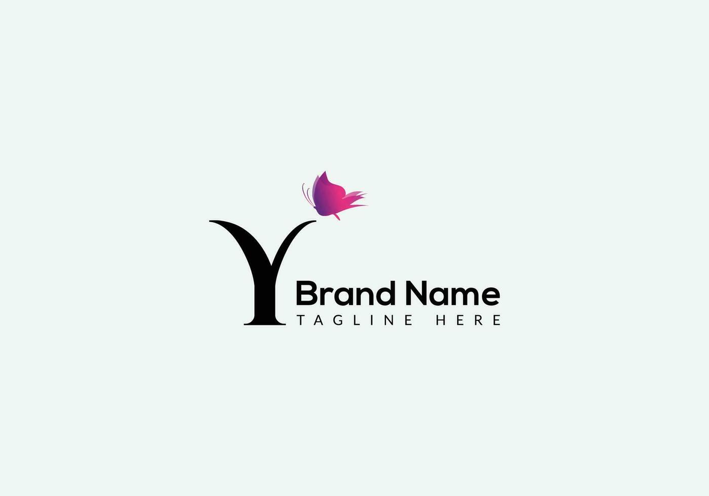 Abstract Y letter modern initial butterfly lettermarks logo design vector