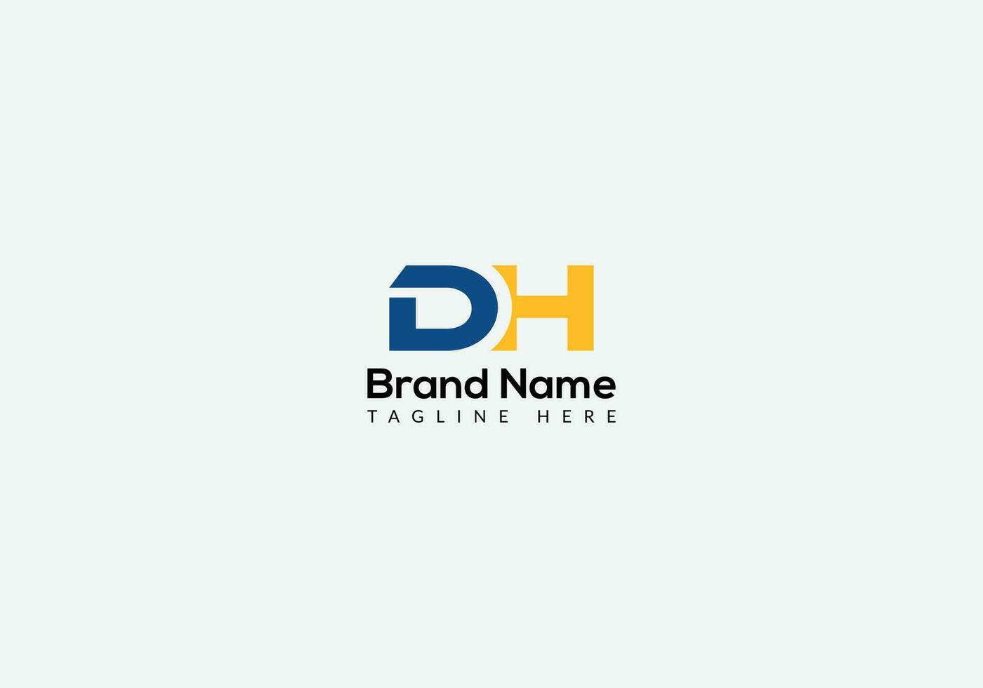 Abstract DH letter modern initial lettermarks logo design vector