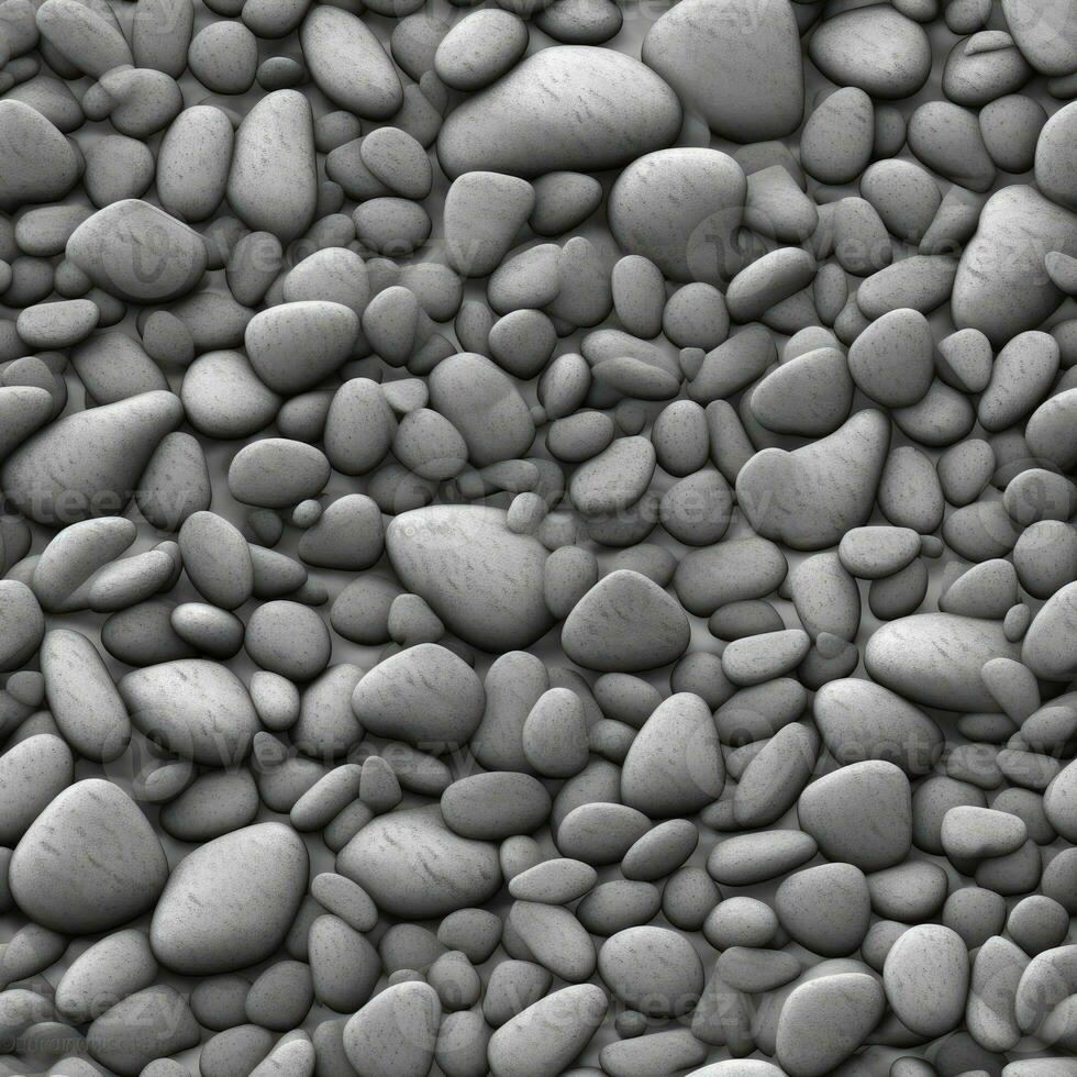 Gray pebbles seamless pattern texture background AI Generative photo