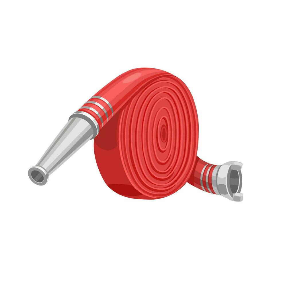 Fire hose for extinguishing a fire. Vector illustration on white background